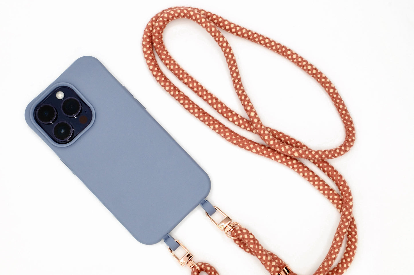 iPhone 2in1 Lavendel - modulare Handykette mit Baumwollkordel Black Mix