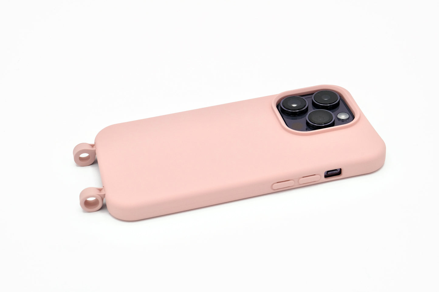 iPhone 2in1 Puderrosa - modulare Handykette mit Baumwollkordel Rosa