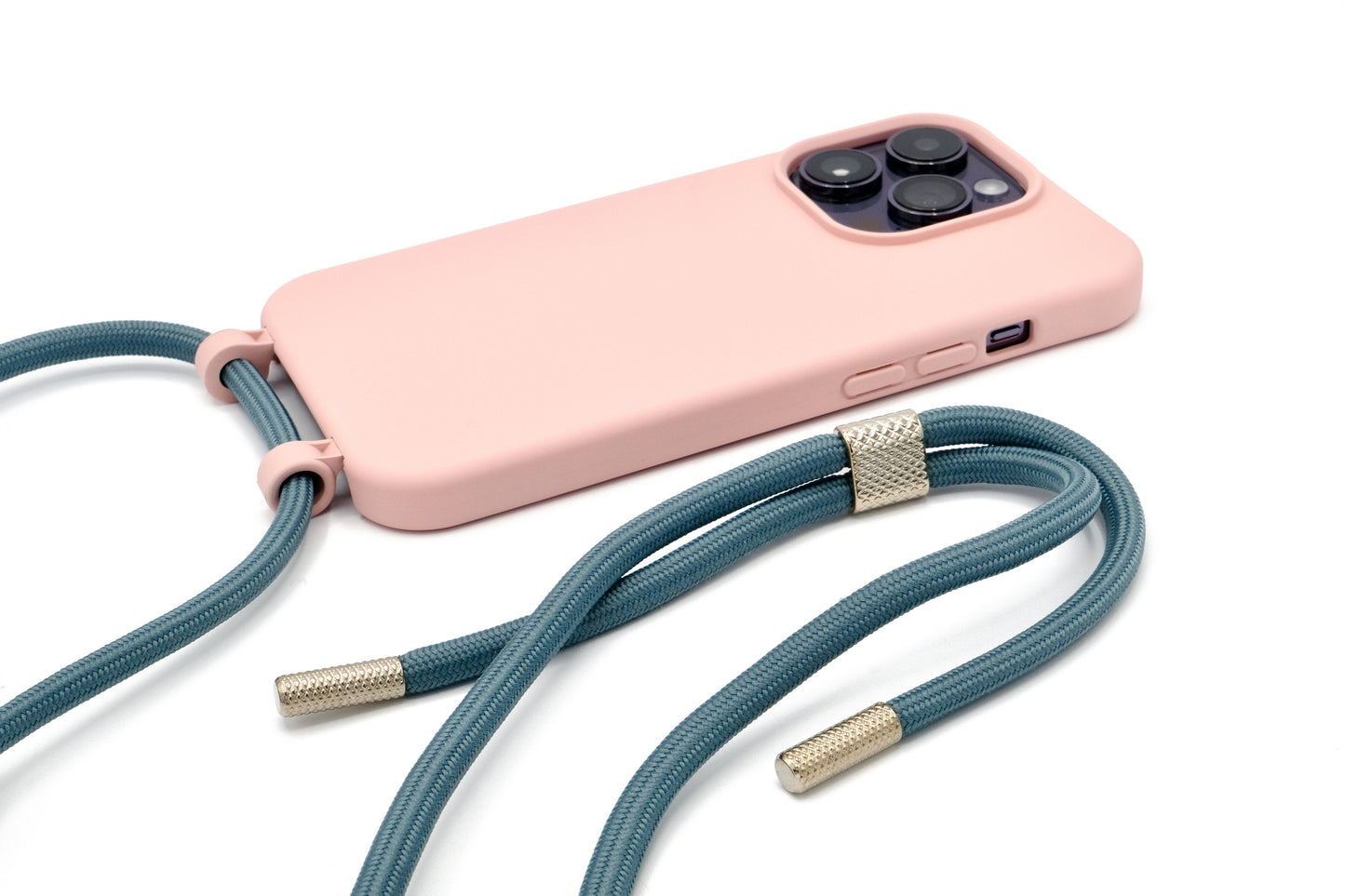 iPhone 2in1 Puderrosa - modulare Handykette mit Seil