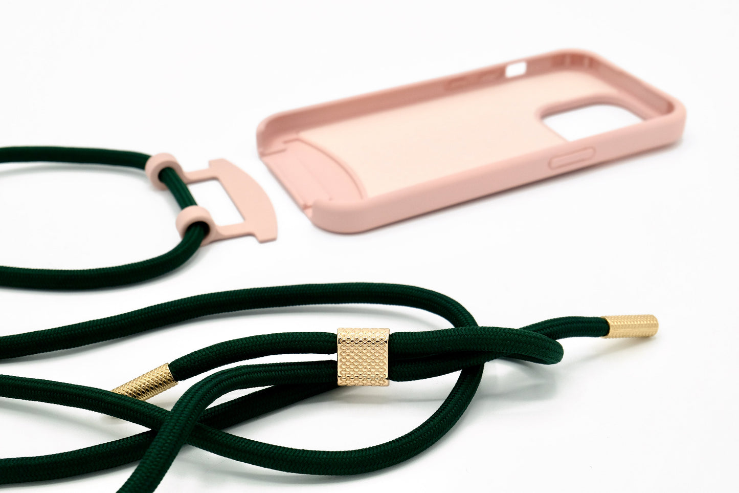 iPhone 2in1 Puderrosa - modulare Handykette mit Seil