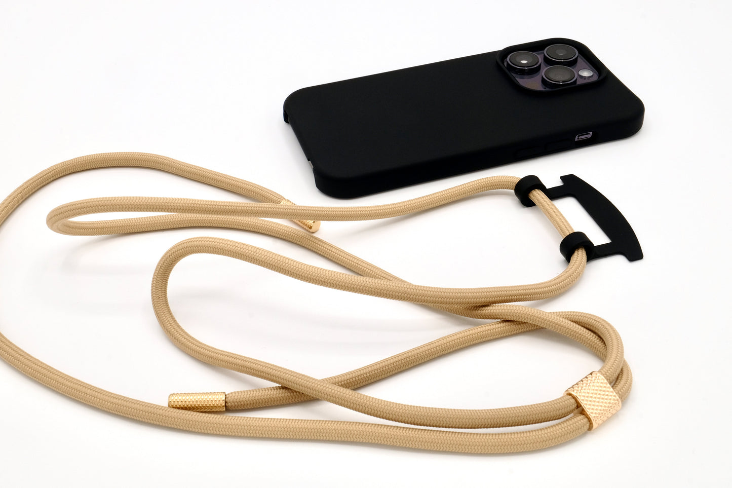 iPhone 2in1 Schwarz - modulare Handykette mit Seil