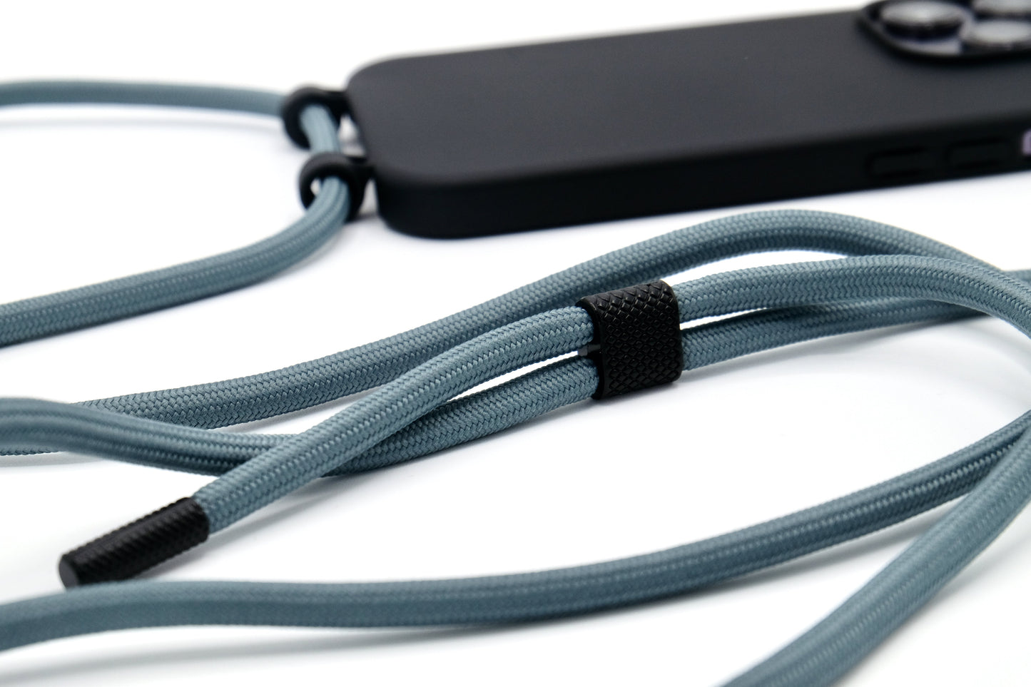 2in1 Schwarz - modulare Handykette mit Seil