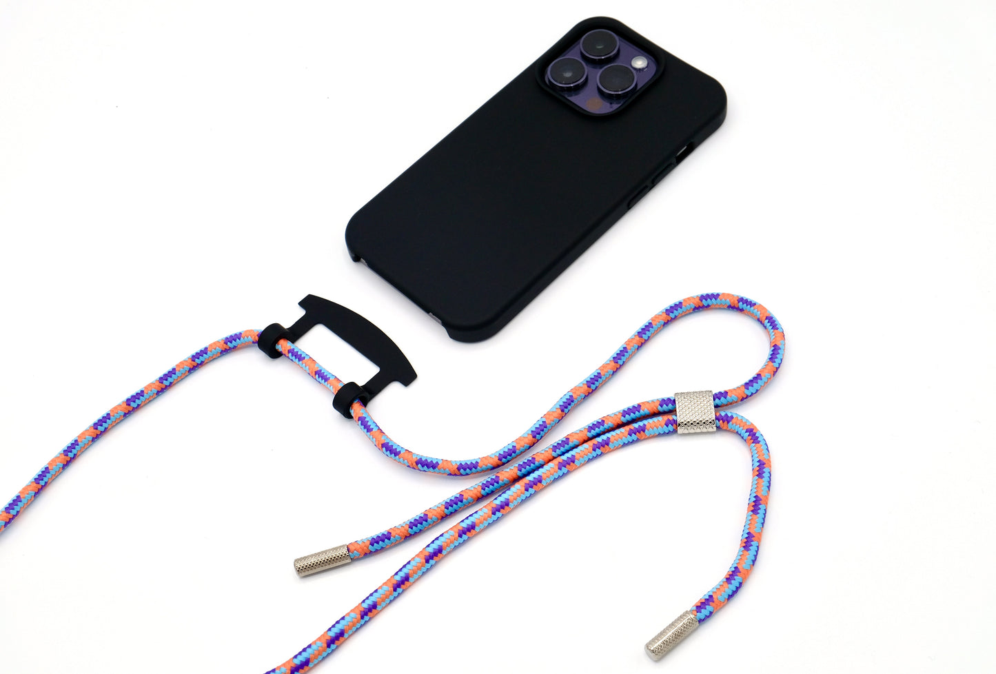 iPhone 2in1 Schwarz - modulare Handykette mit Seil