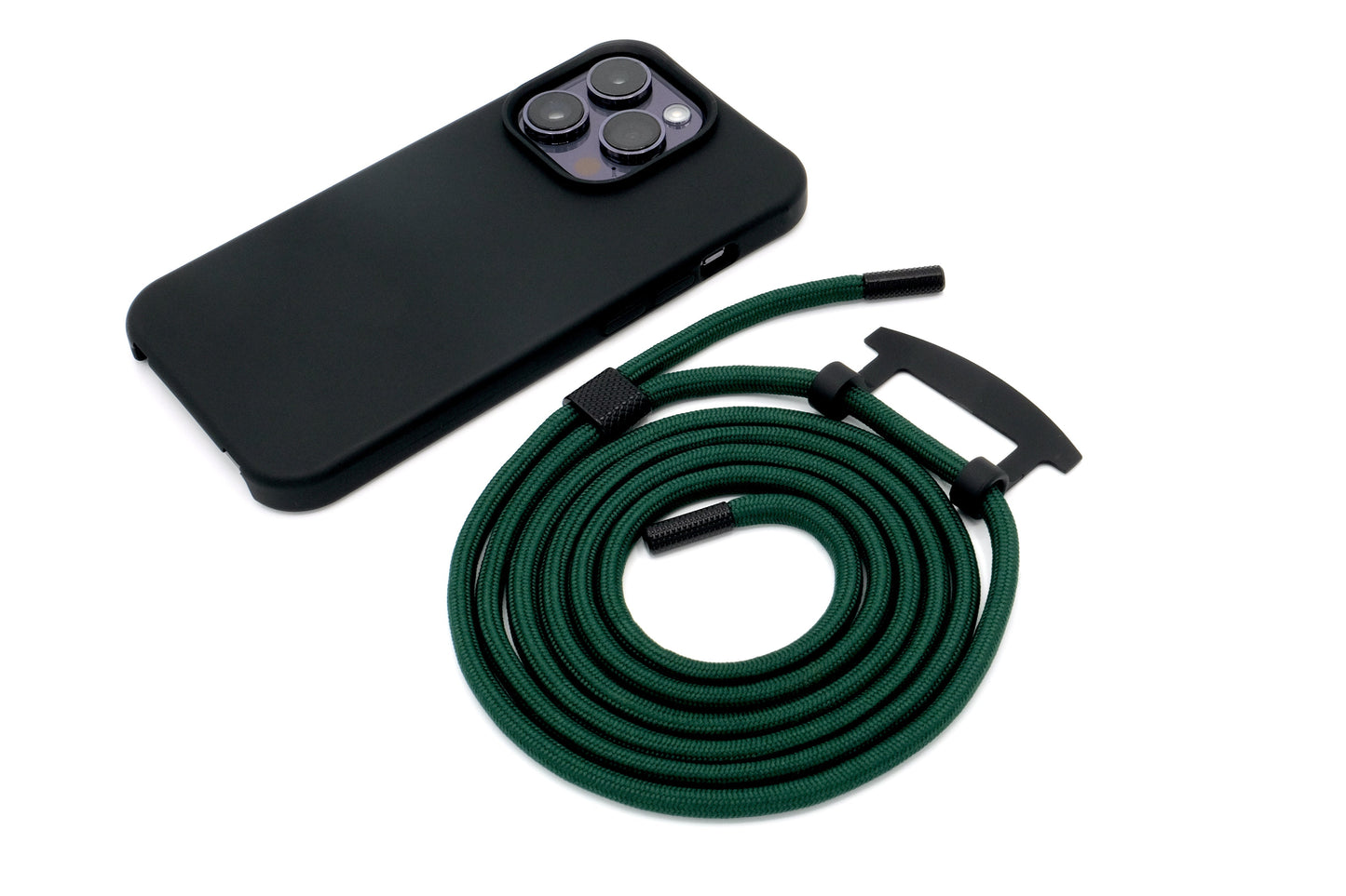 iPhone 2in1 Schwarz - modulare Handykette mit Seil