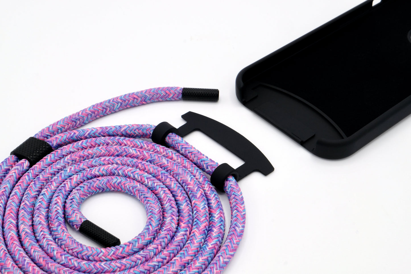 iPhone 2in1 Schwarz - modulare Handykette mit Seil