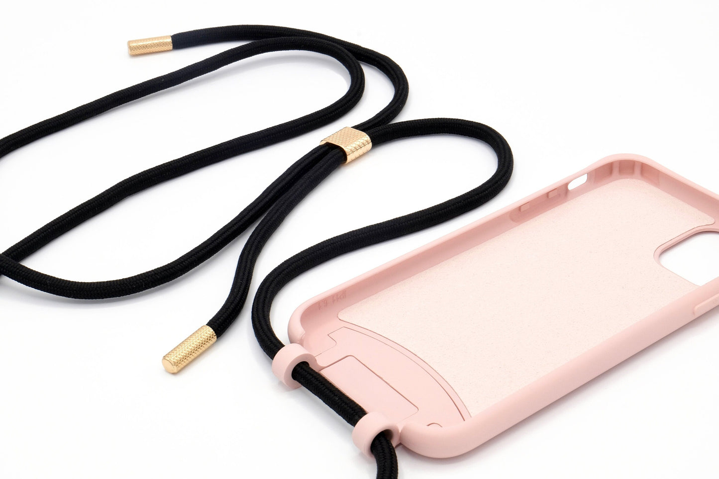 iPhone 2in1 Puderrosa - modulare Handykette mit Seil