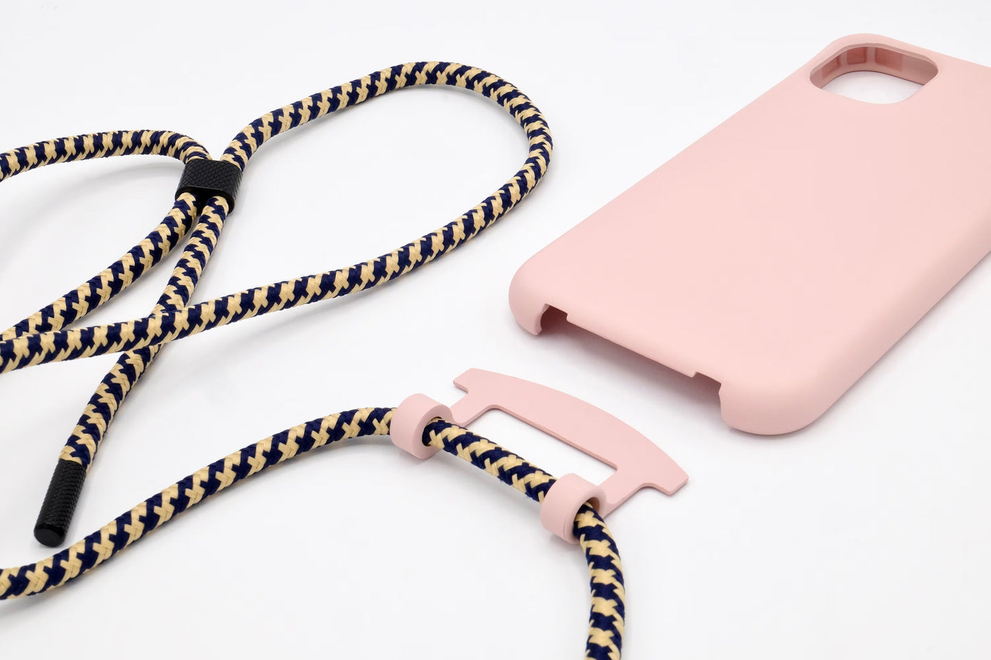 iPhone 2in1 Puderrosa - modulare Handykette mit Seil
