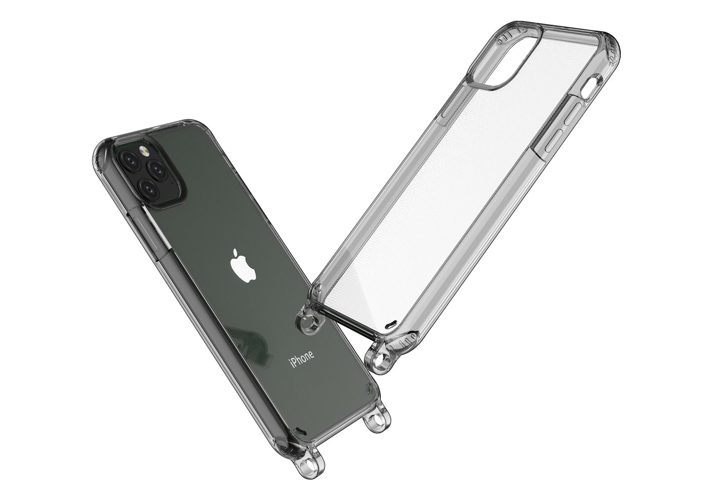 Handyhülle mit Ösen TRANSPARENT GREY