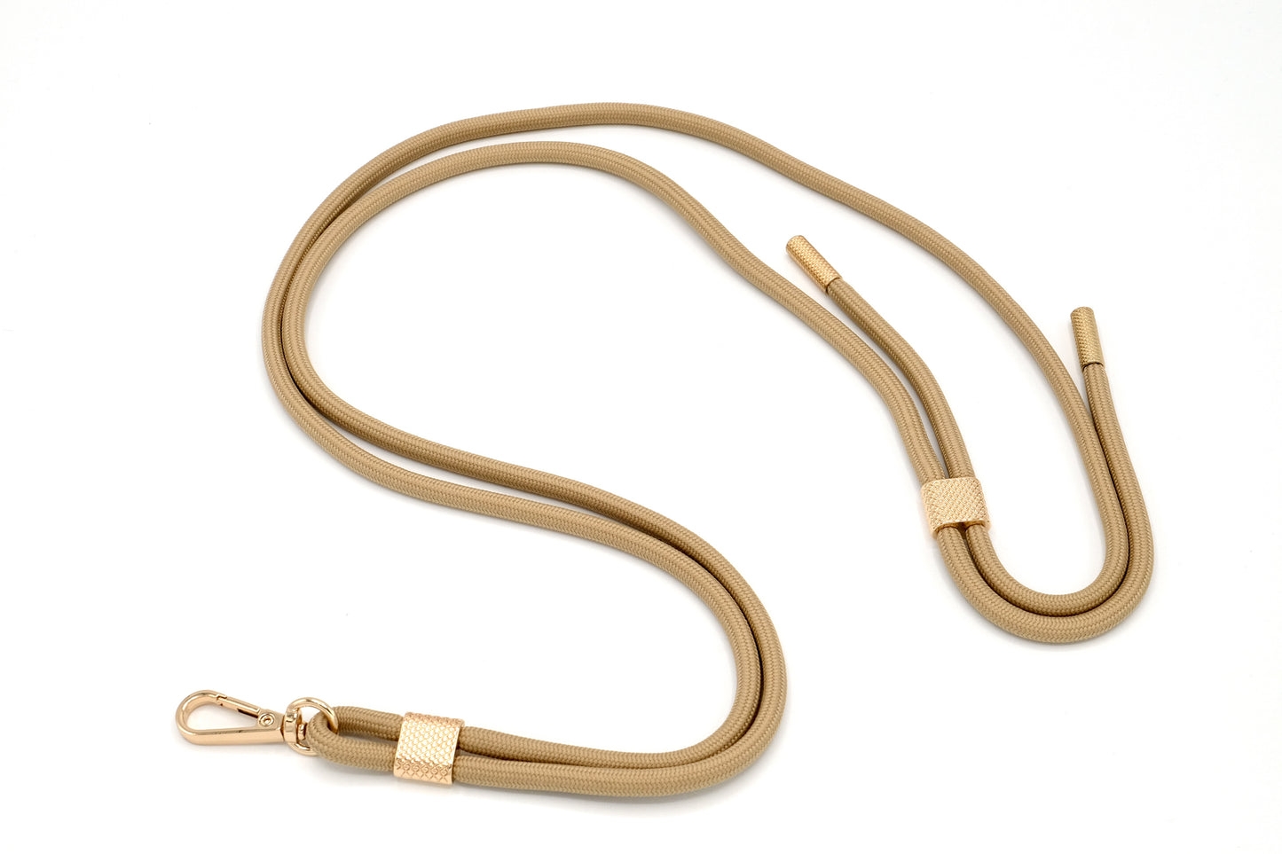 Universal Handykette Kordel mit Karabiner Beige