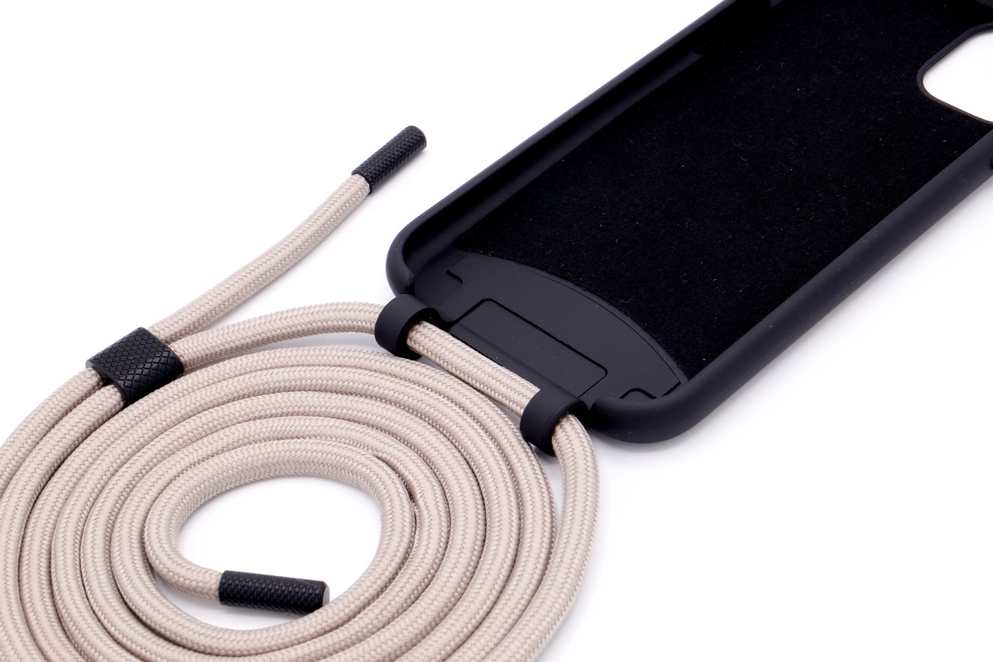 iPhone 2in1 Schwarz - modulare Handykette mit Seil