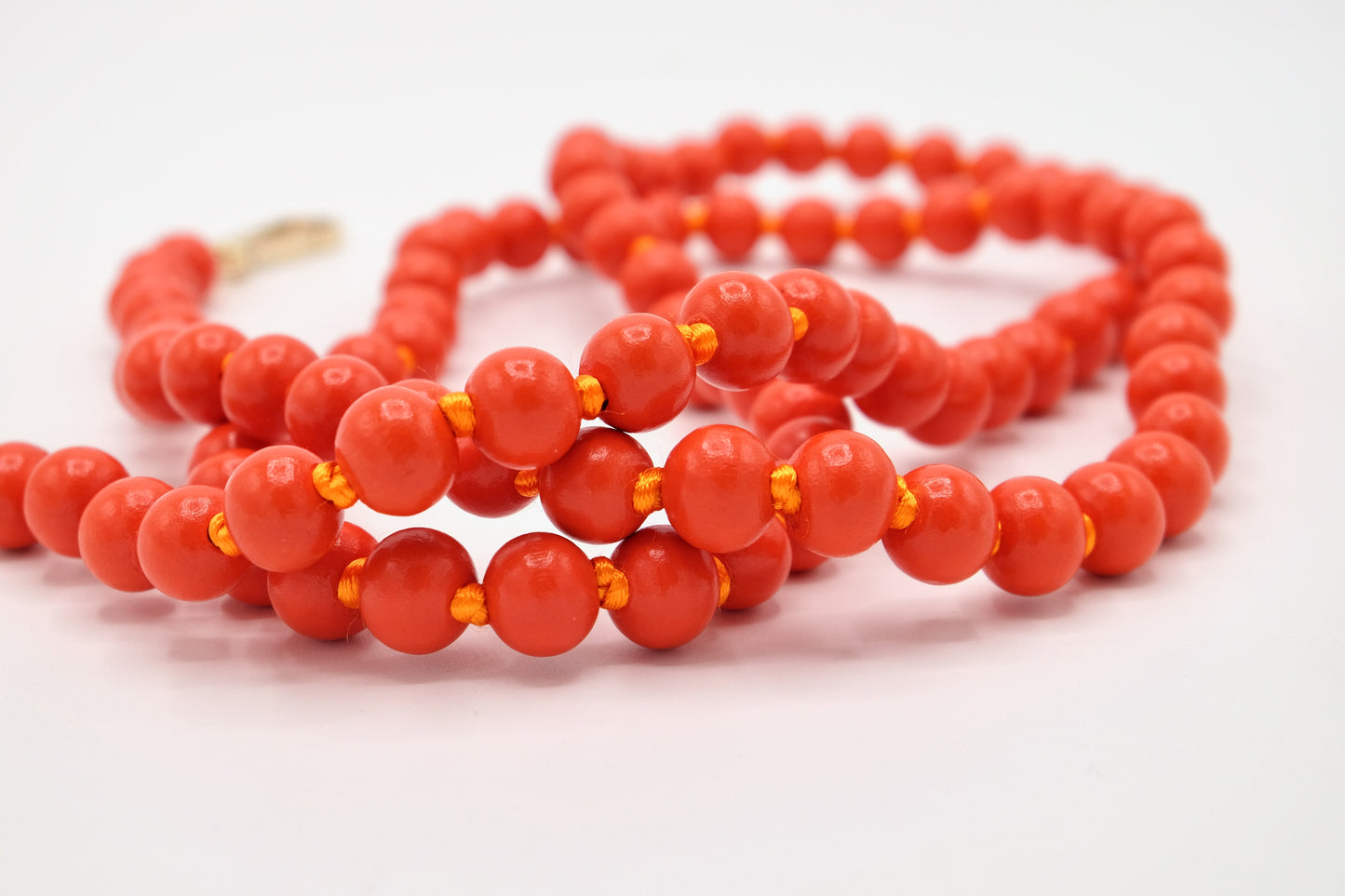 Handykette - Holzperlen mit Karabinern Orange/Orange
