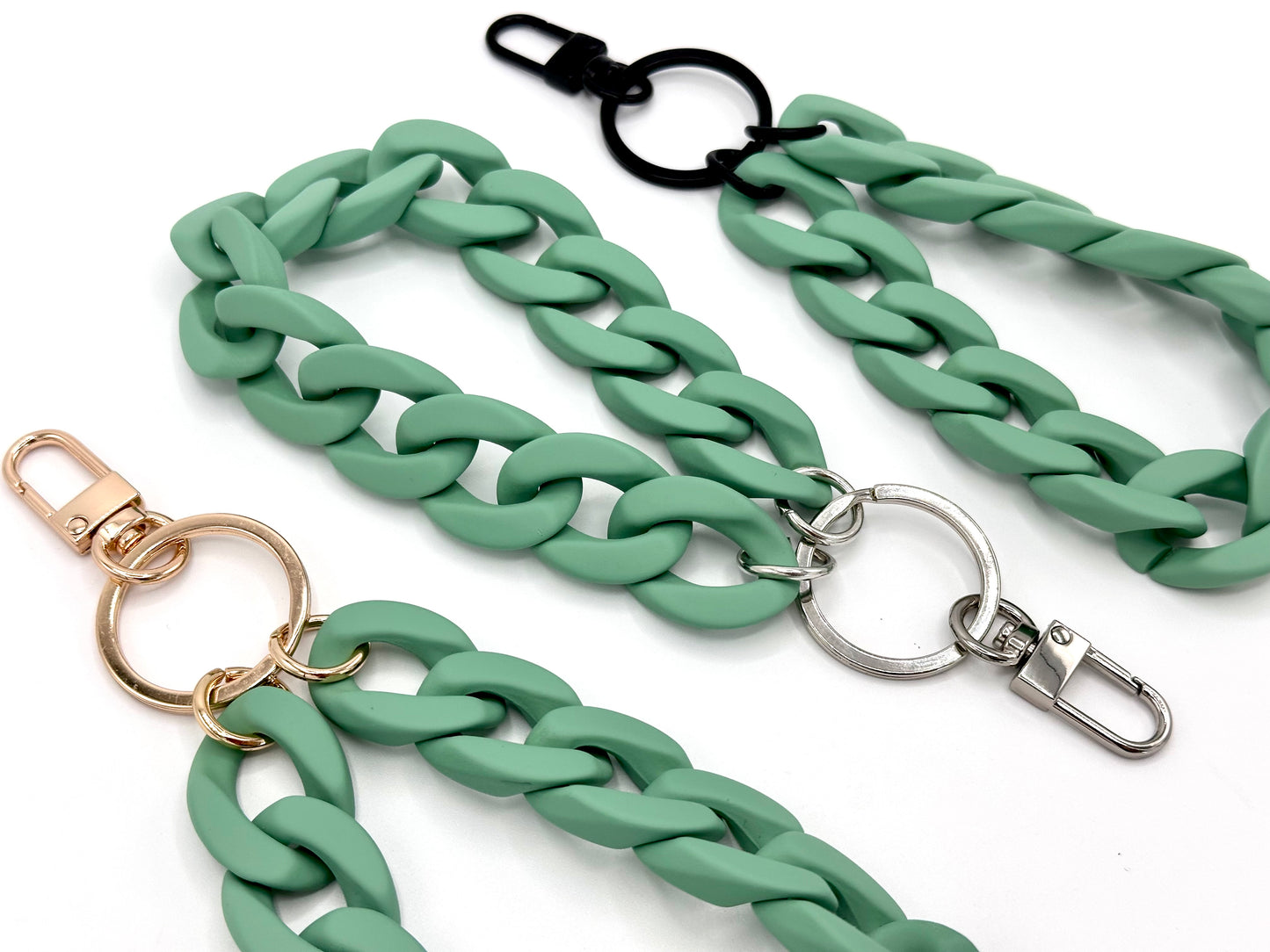 Schlüsselanhänger mit Karabiner "RUBBER EDITION" Salbei