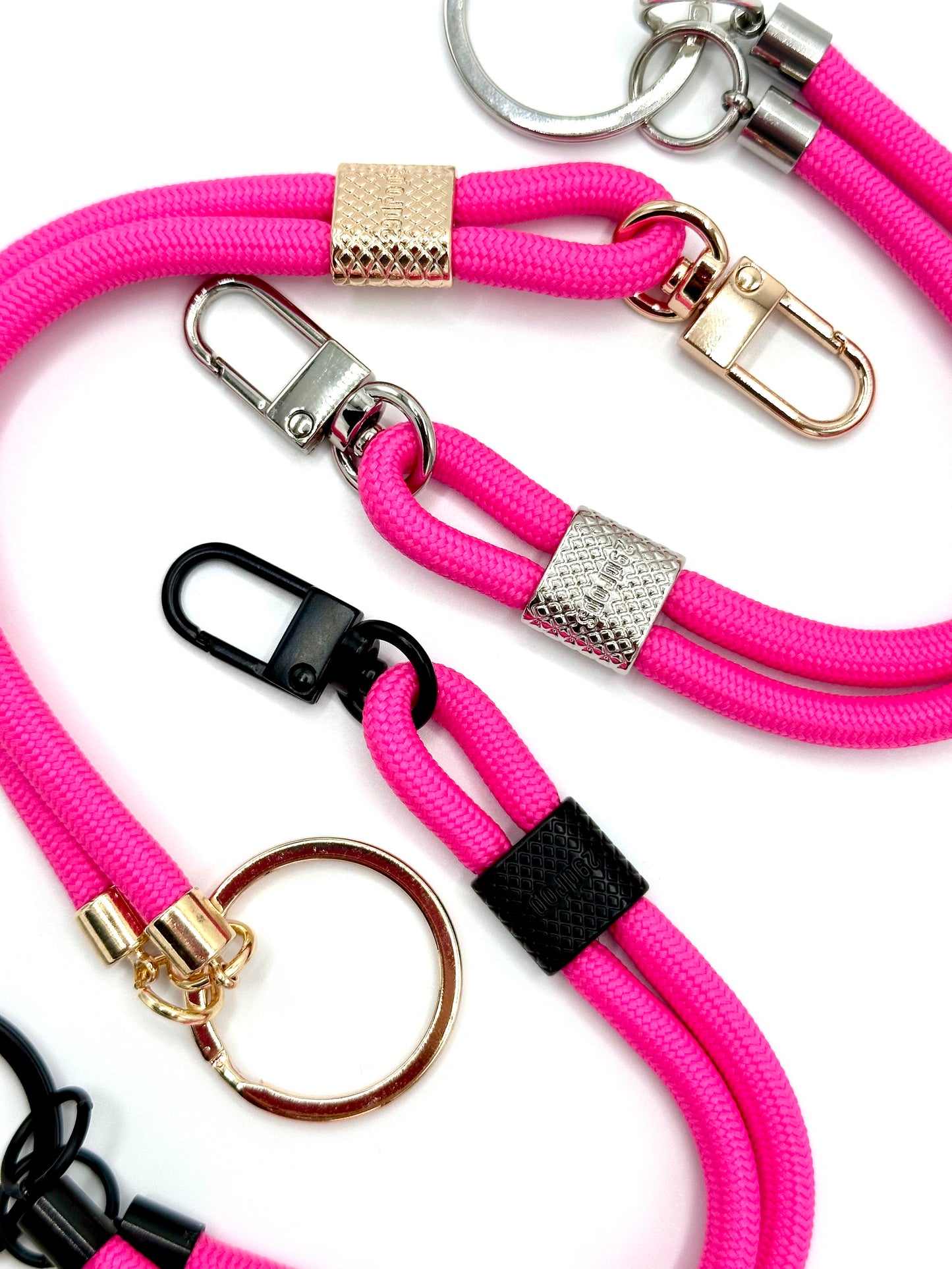 Schlüsselanhänger mit Karabiner Neon Pink