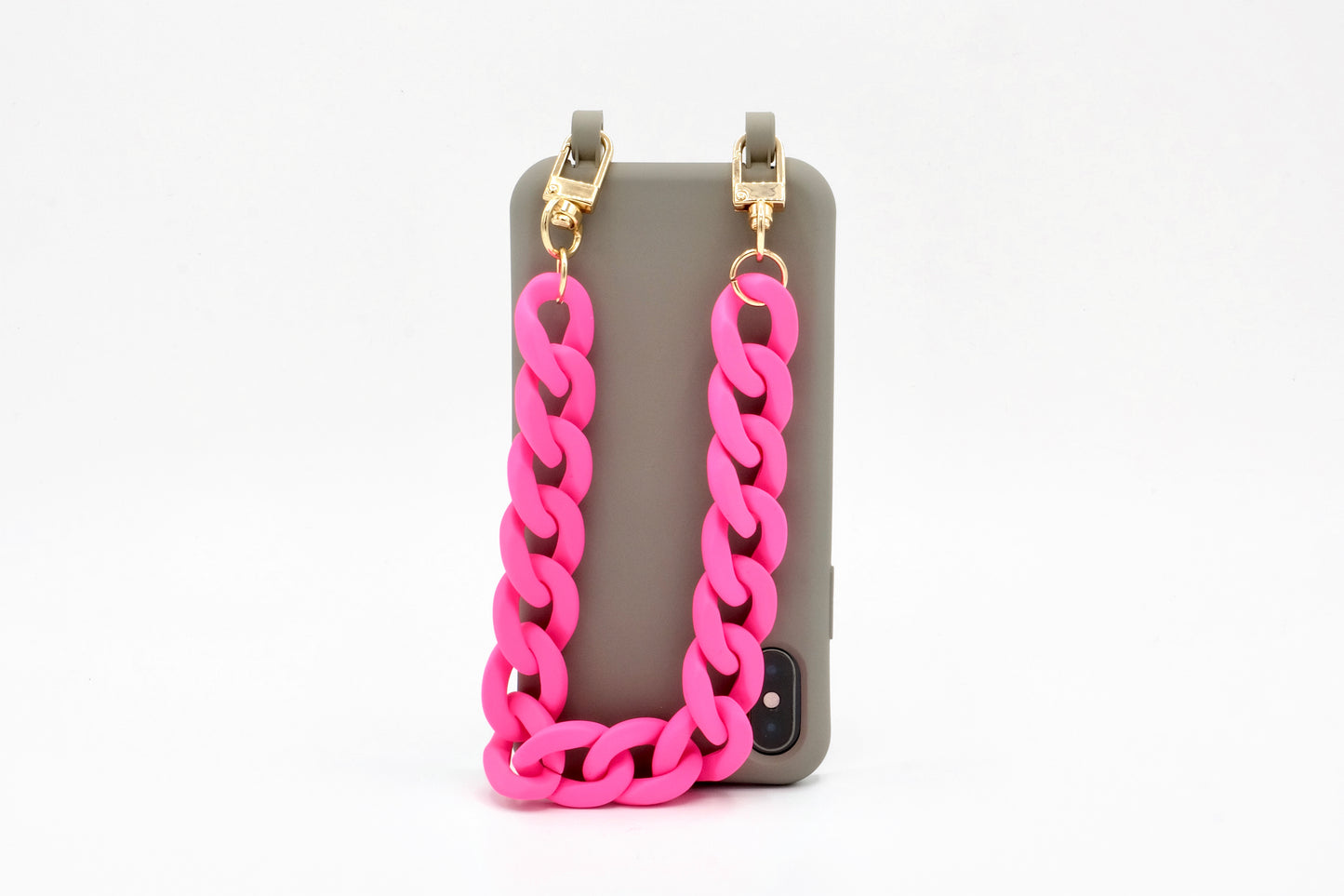 Kurze Handykette - "RUBBER EDITION" Neonpink