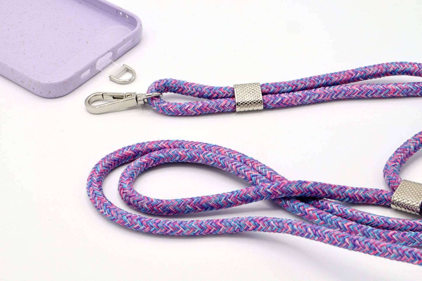Universal Handykette Kordel mit Karabiner Purple Mix