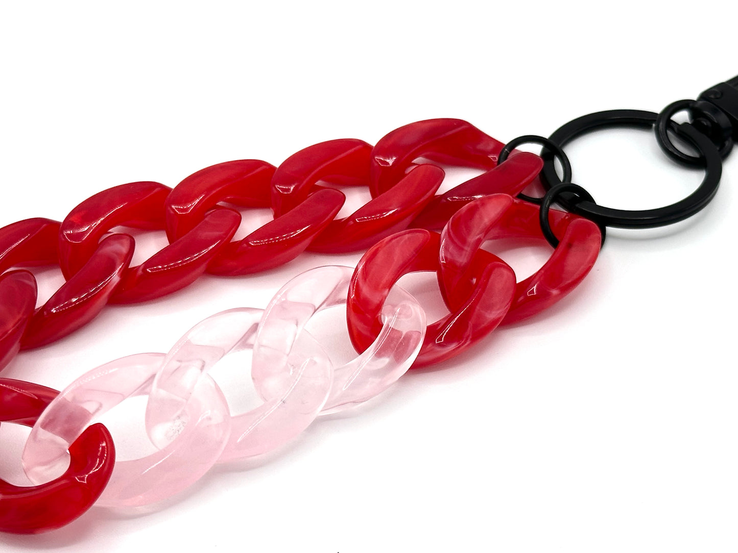 Schlüsselanhänger mit Karabiner Rot Mix