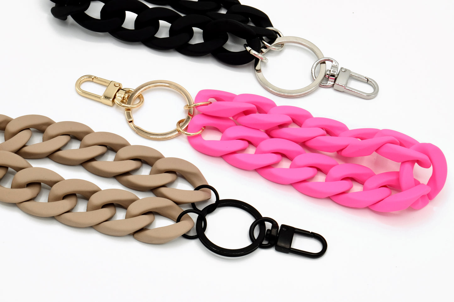 Schlüsselanhänger mit Karabiner "RUBBER EDITION" Neon-Pink