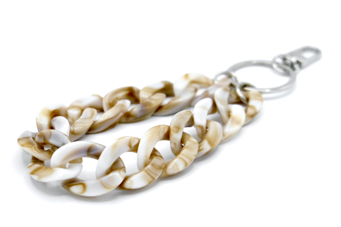 Schlüsselanhänger mit Karabiner Beige