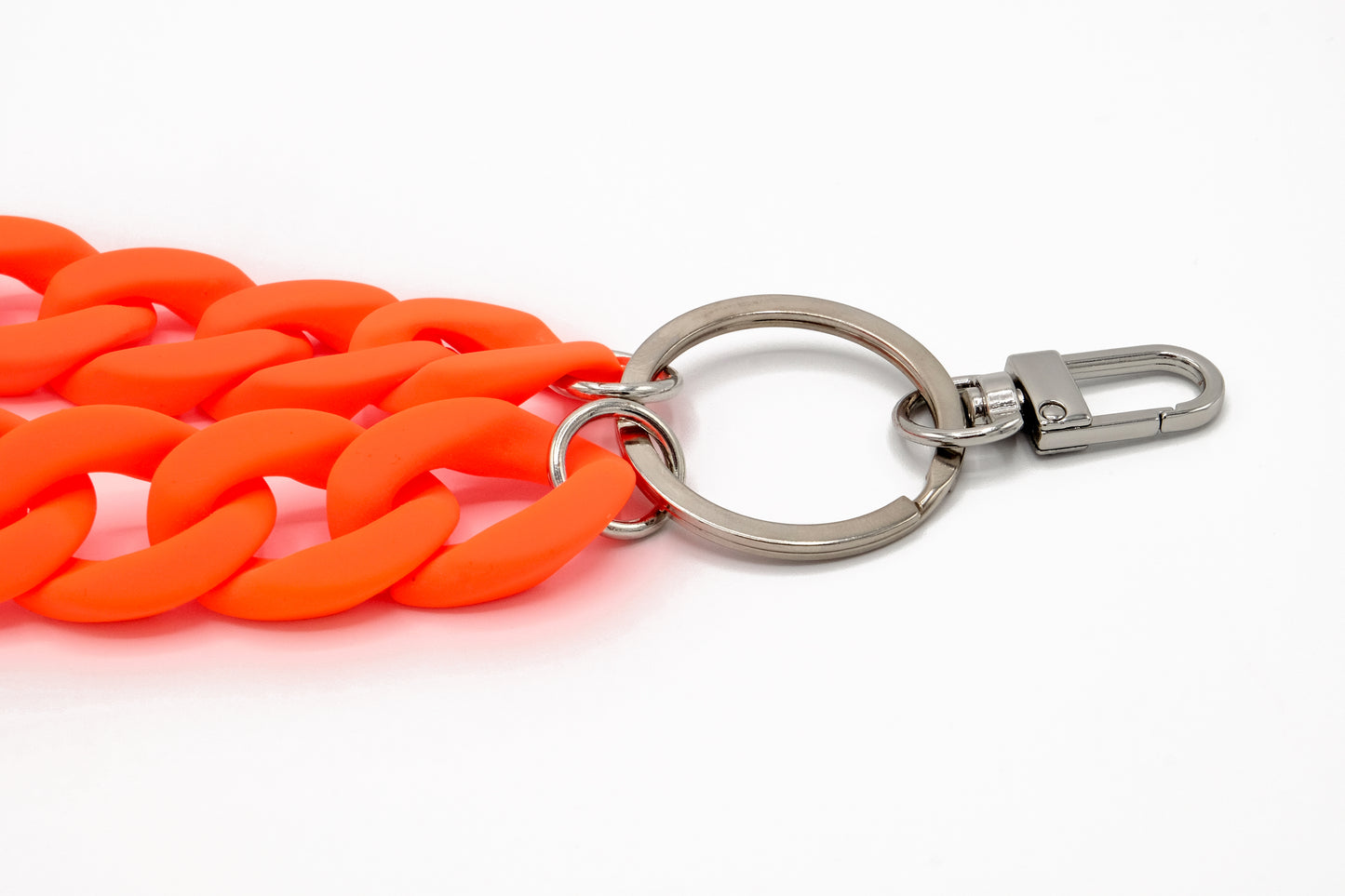 Schlüsselanhänger mit Karabiner "RUBBER EDITION" Neon-Orange