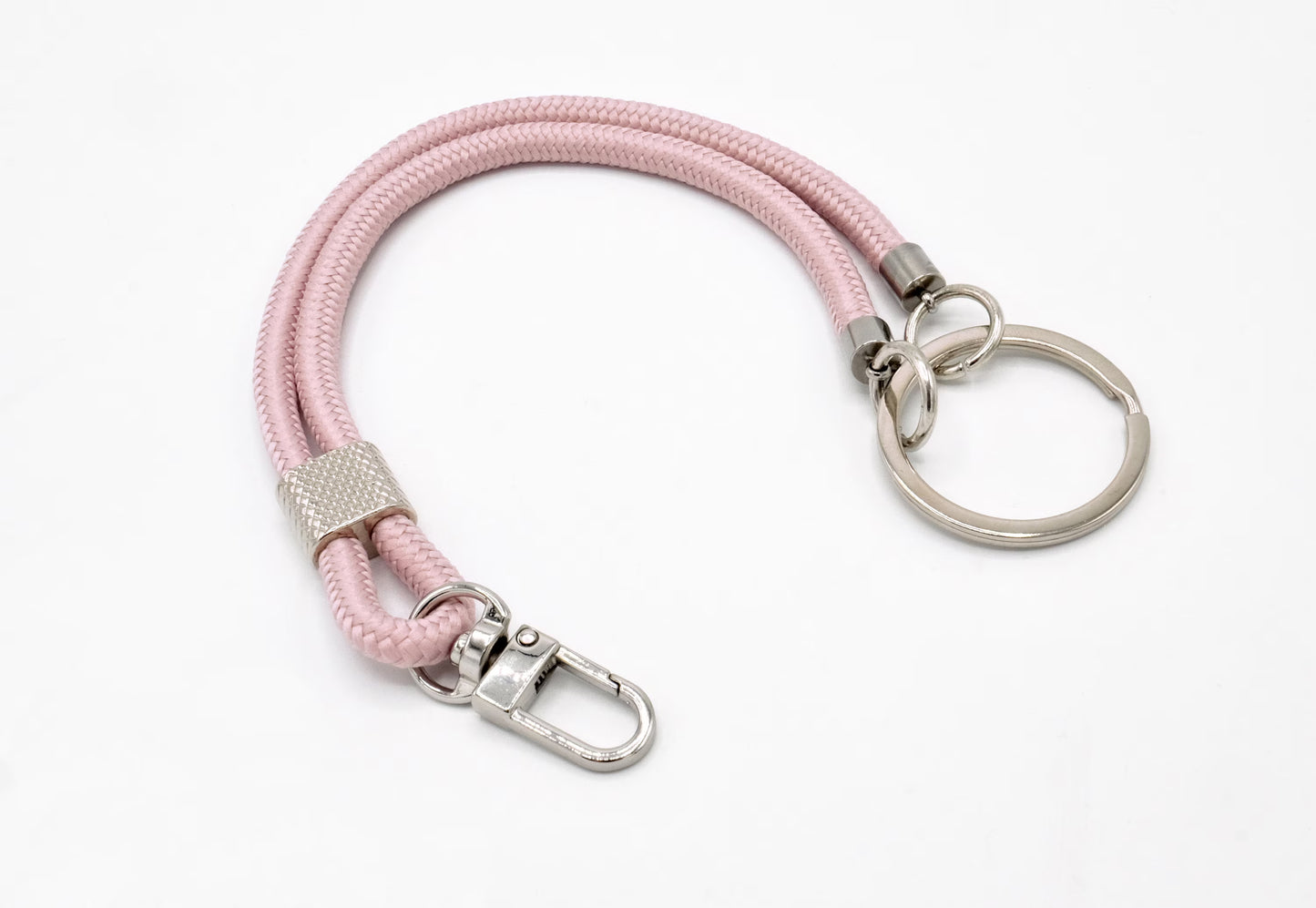 Schlüsselanhänger mit Karabiner Puderrosa