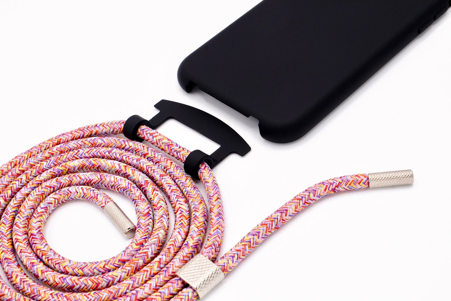 iPhone 2in1 Schwarz - modulare Handykette mit Seil