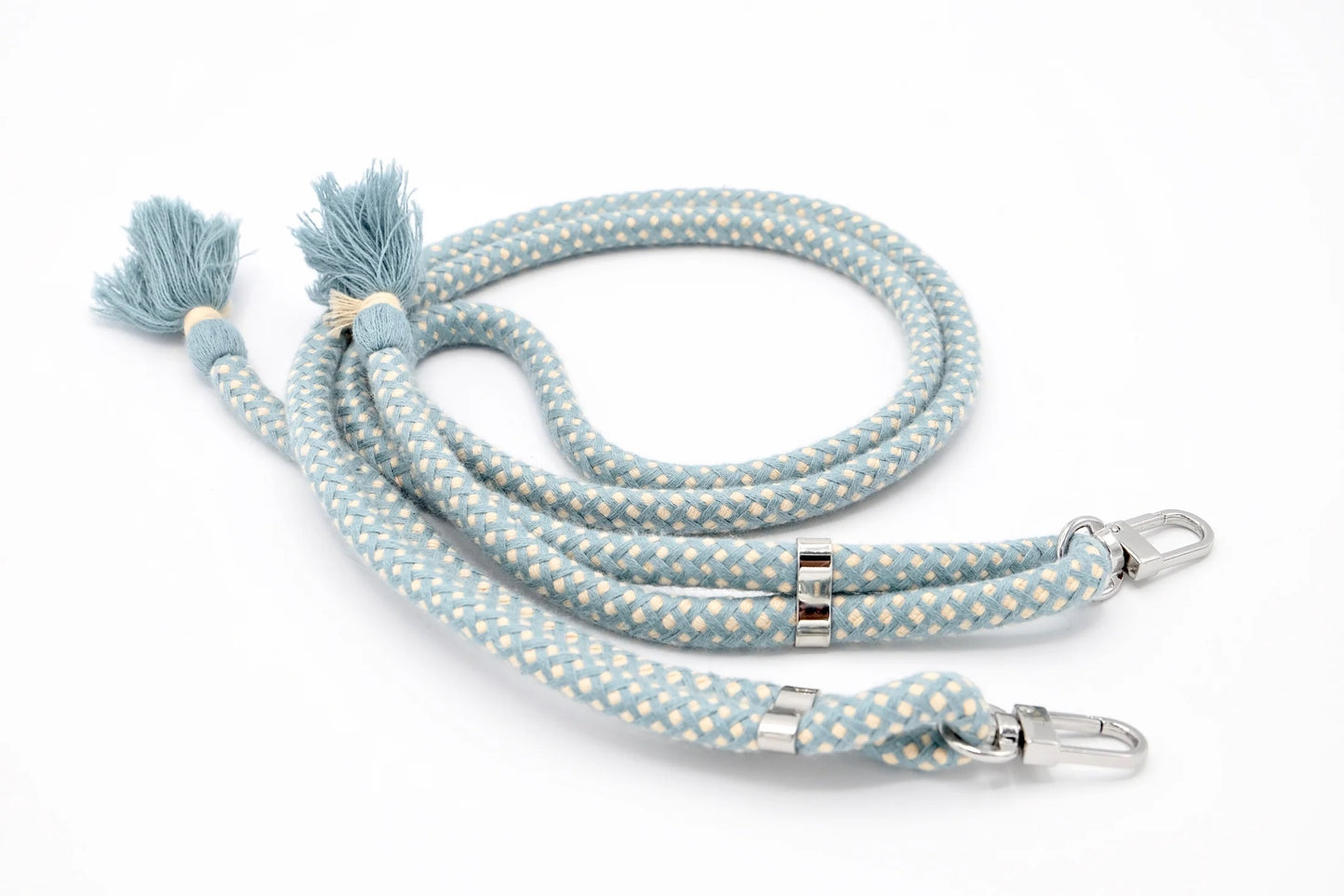 Handykette - Baumwollkordel mit 2 Karabinern Blaugrau
