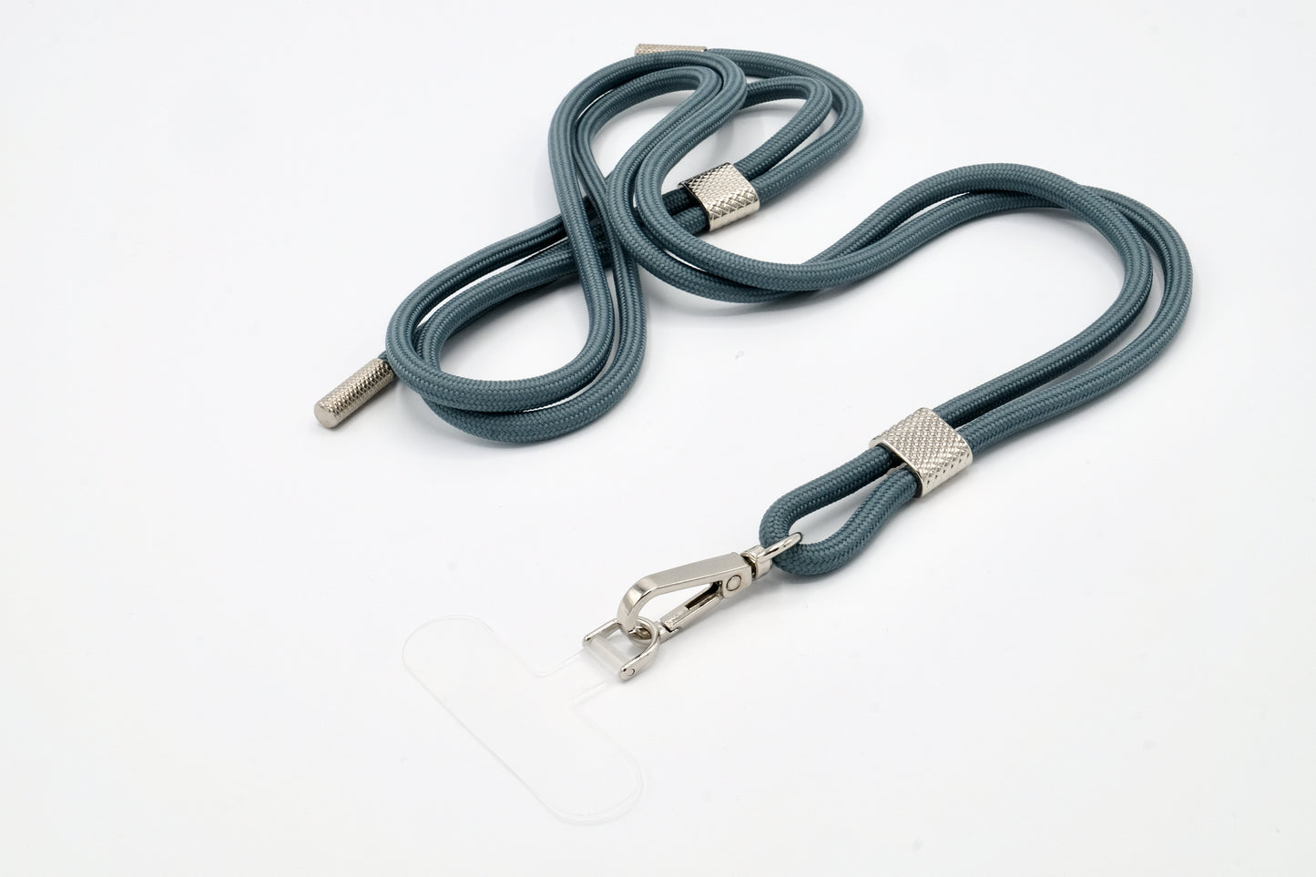 Universal Handykette Kordel mit Karabiner Blaugrau
