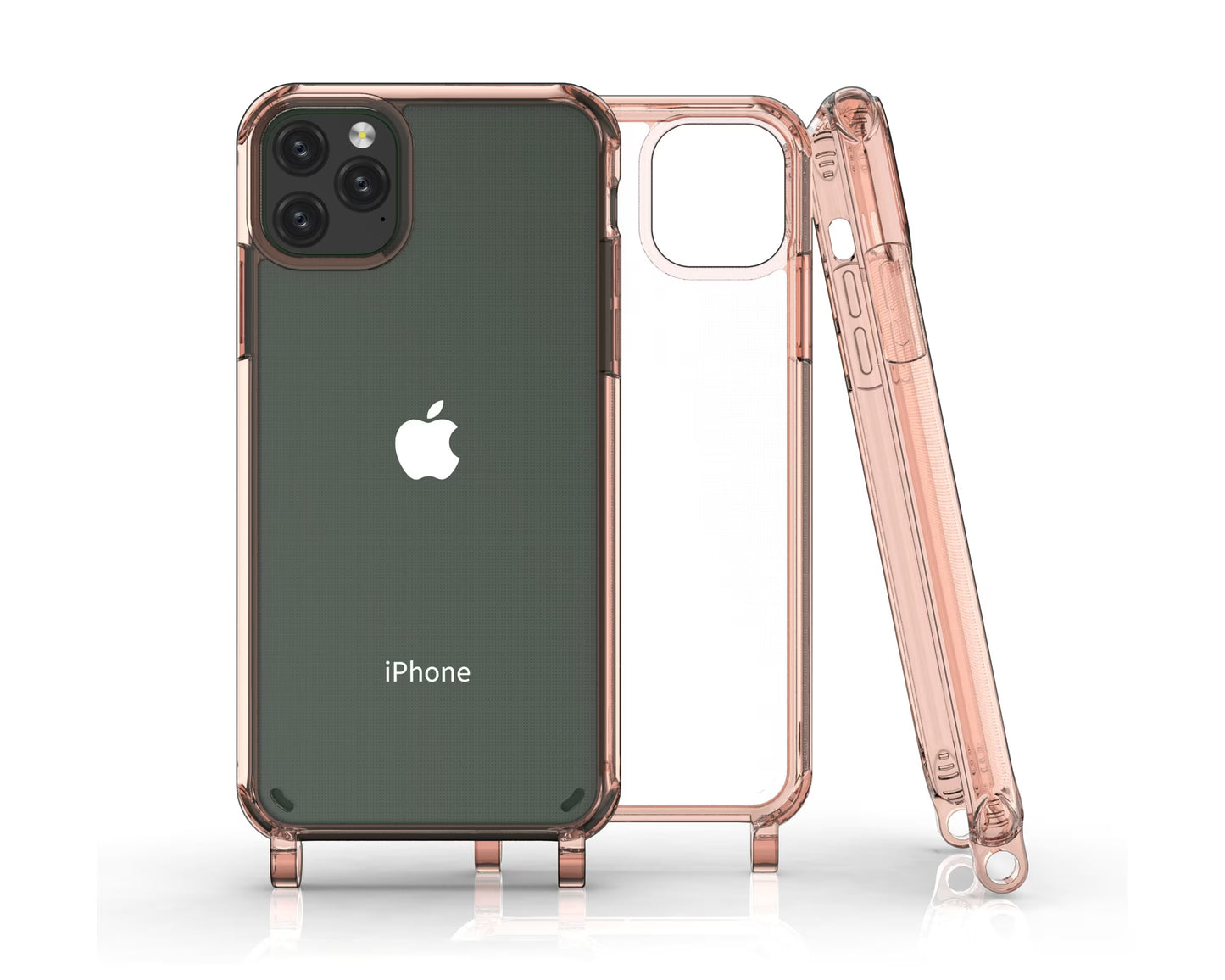 Handyhülle mit Ösen TRANSPARENT PINK