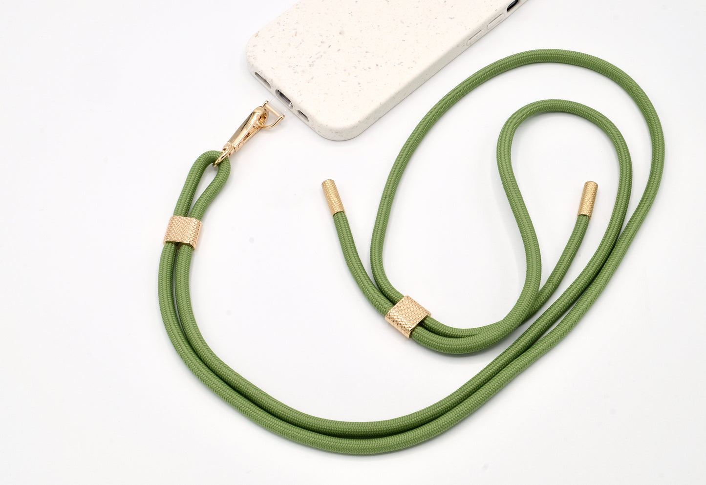 Universal Handykette Kordel mit Karabiner Pistazie