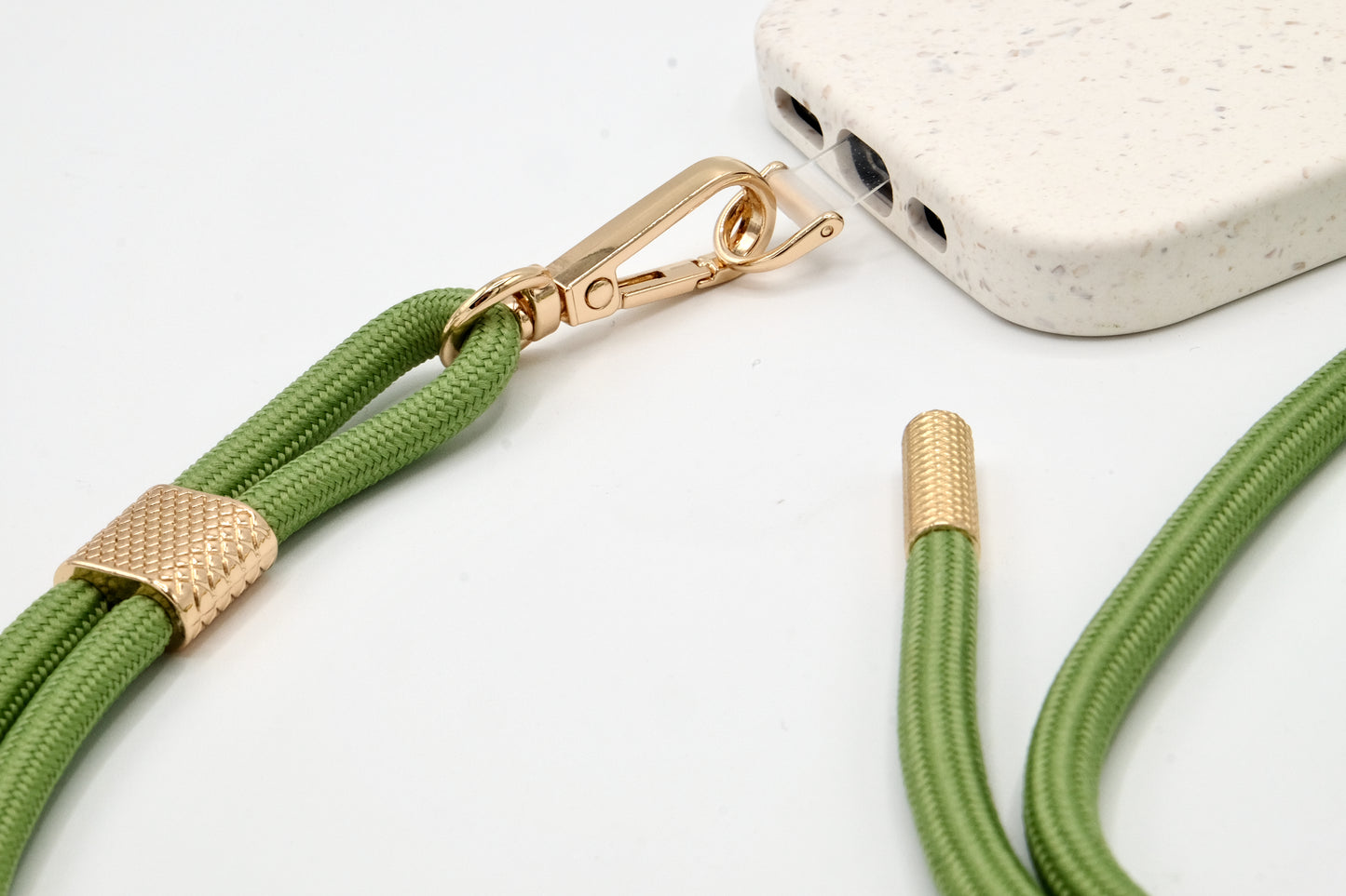 Universal Handykette Kordel mit Karabiner Pistazie