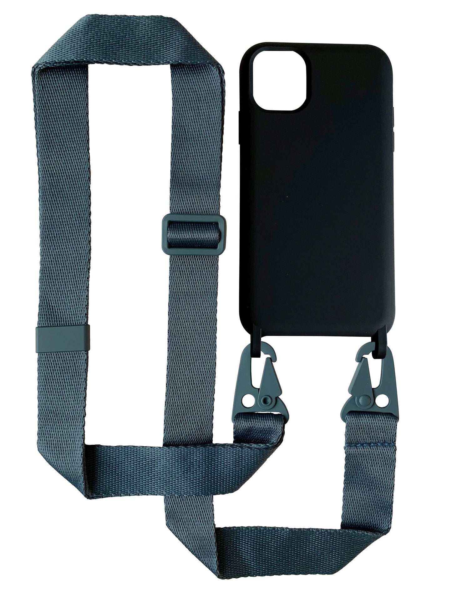 Handykette - Gurt mit Karabinern Blaugrau
