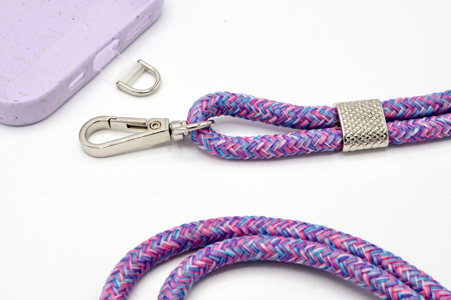 Universal Handykette Kordel mit Karabiner Purple Mix