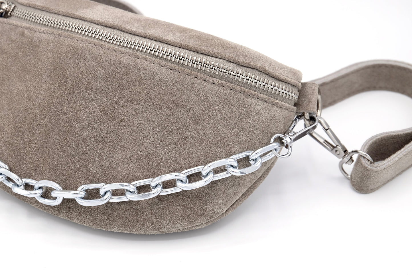 Kurze Handykette - Metall Silber
