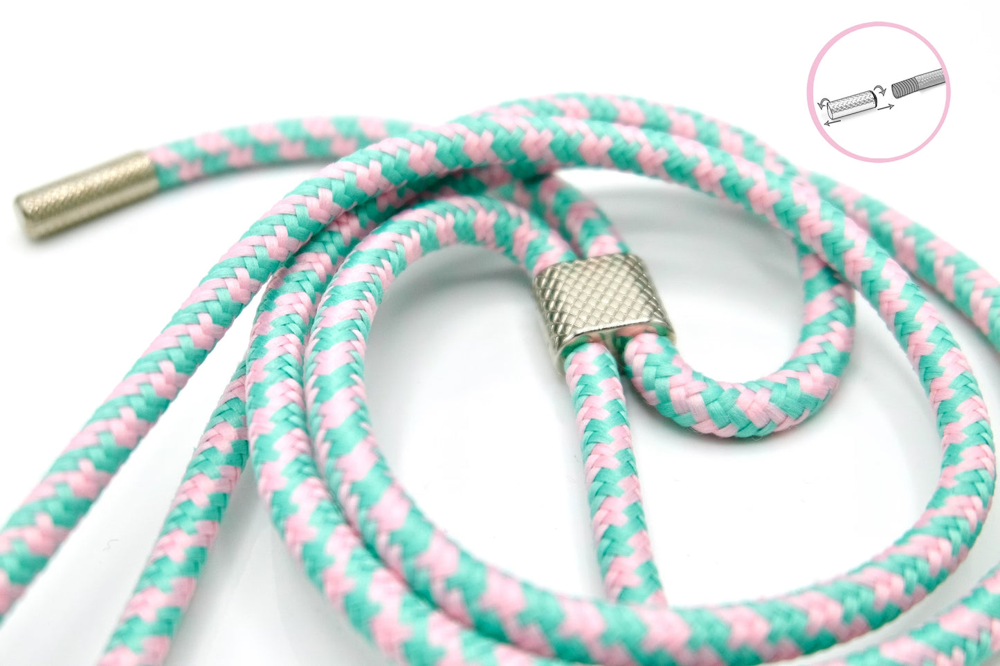 Handykette - Seil zum Schrauben Mint Rosa