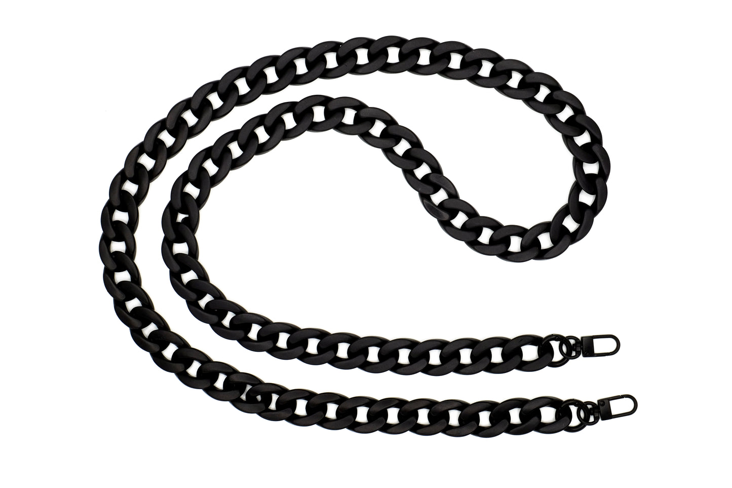 Handykette - Acryl Glieder lang Schwarz Matt