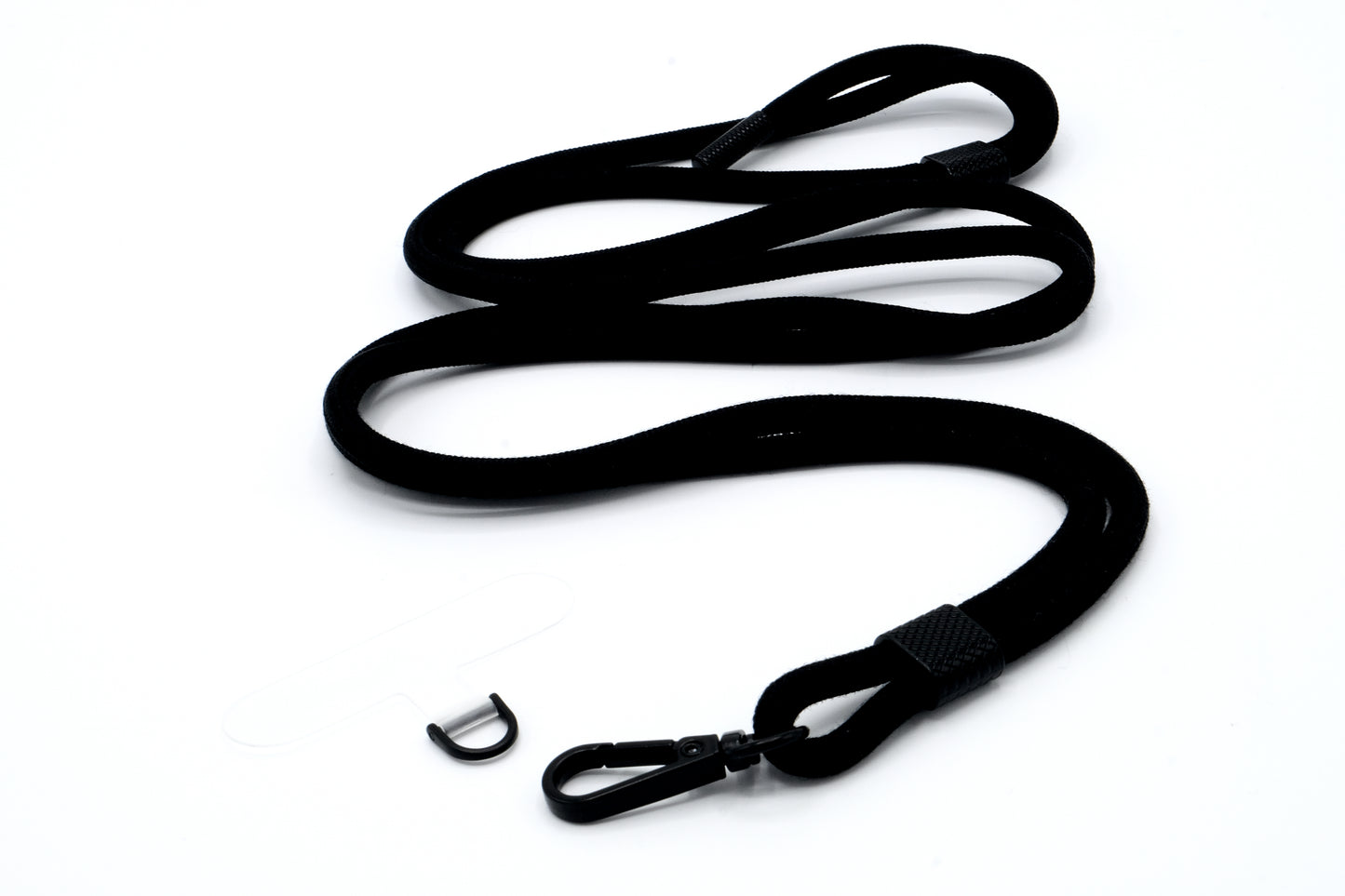 Universal Handykette Kordel mit Karabiner Schwarz