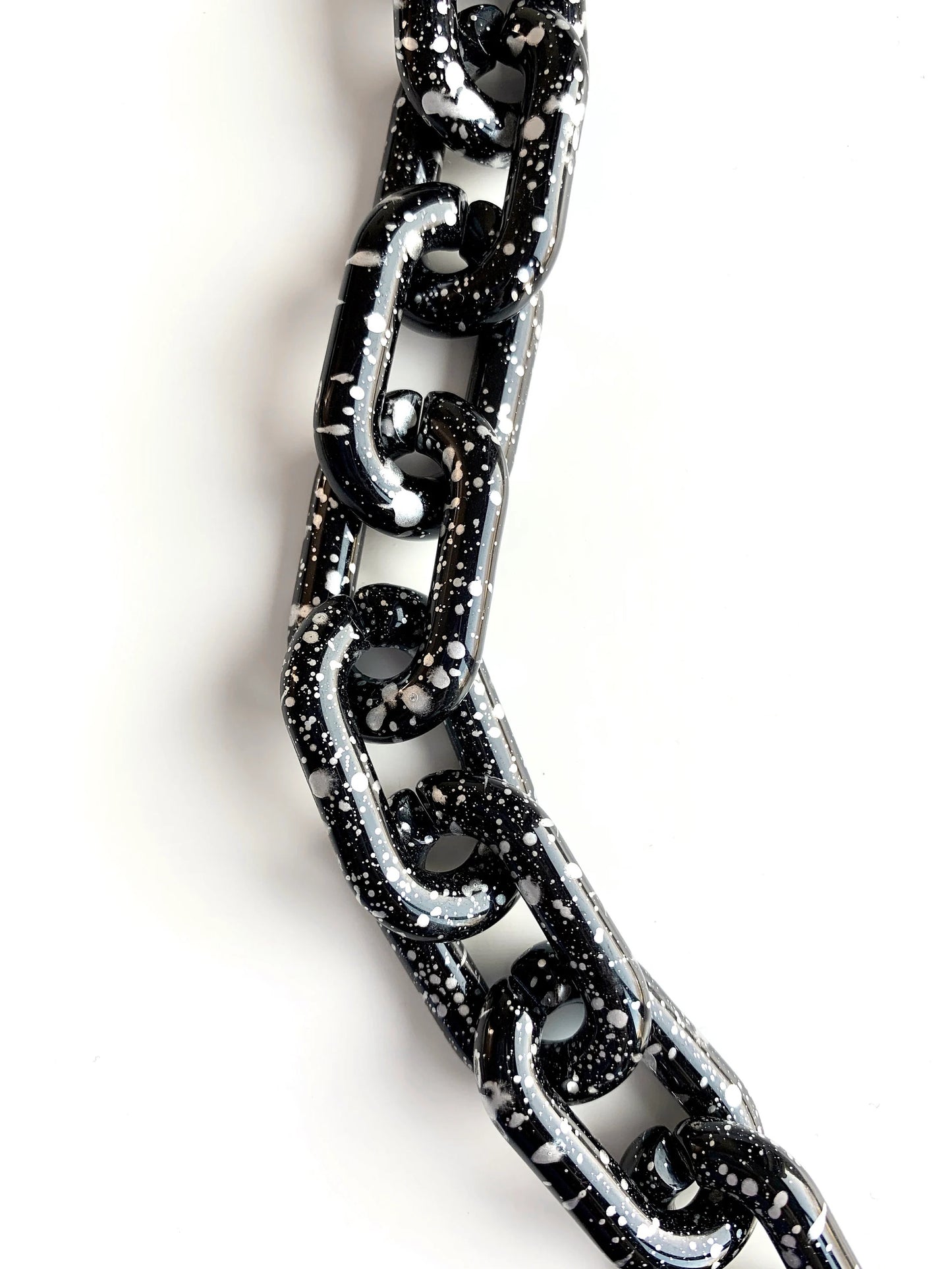 Statement Brillenkette Schwarz gesprenkelt