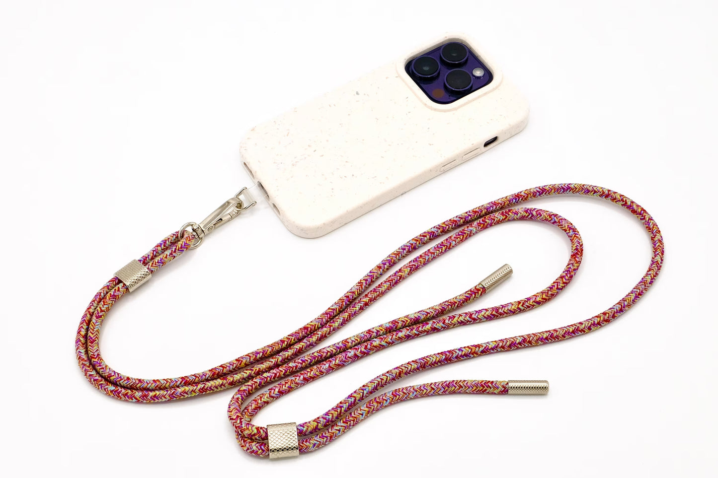 Universal Handykette Kordel mit Karabiner Bunt
