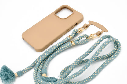 Samsung Macadamia - modulare Handykette mit Baumwollkordel Mocca
