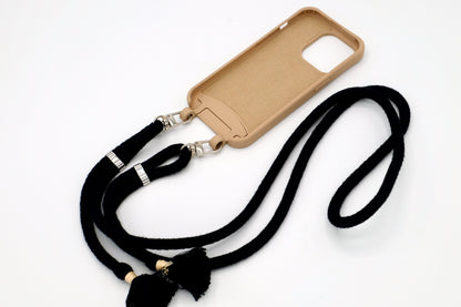 Samsung Macadamia - modulare Handykette mit Baumwollkordel Mocca