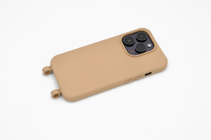 iPhone 2in1 Macadamia - modulare Handykette mit Baumwollkordel Cappuccino