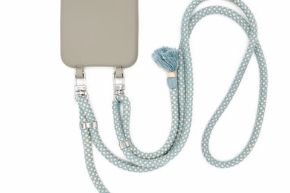 Samsung 2in1 Grau - modulare Handykette mit Baumwollkordel Pastellgrau