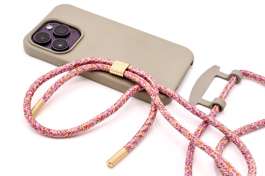 iPhone 2in1 Grau - modulare Handykette mit Seil
