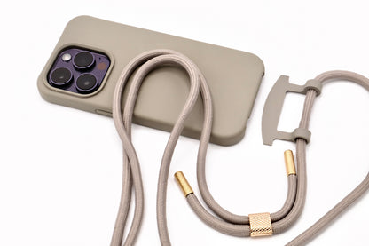 iPhone 2in1 Grau - modulare Handykette mit Seil
