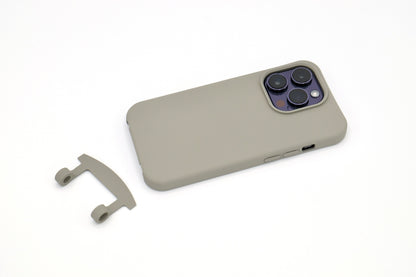 iPhone 2in1 Grau - modulare Handykette mit Baumwollkordel Black Mix