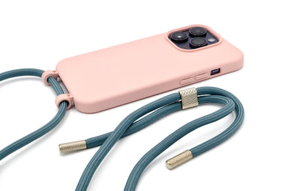 iPhone 2in1 Puderrosa - modulare Handykette mit Seil