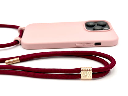 iPhone 2in1 Puderrosa - modulare Handykette mit Seil