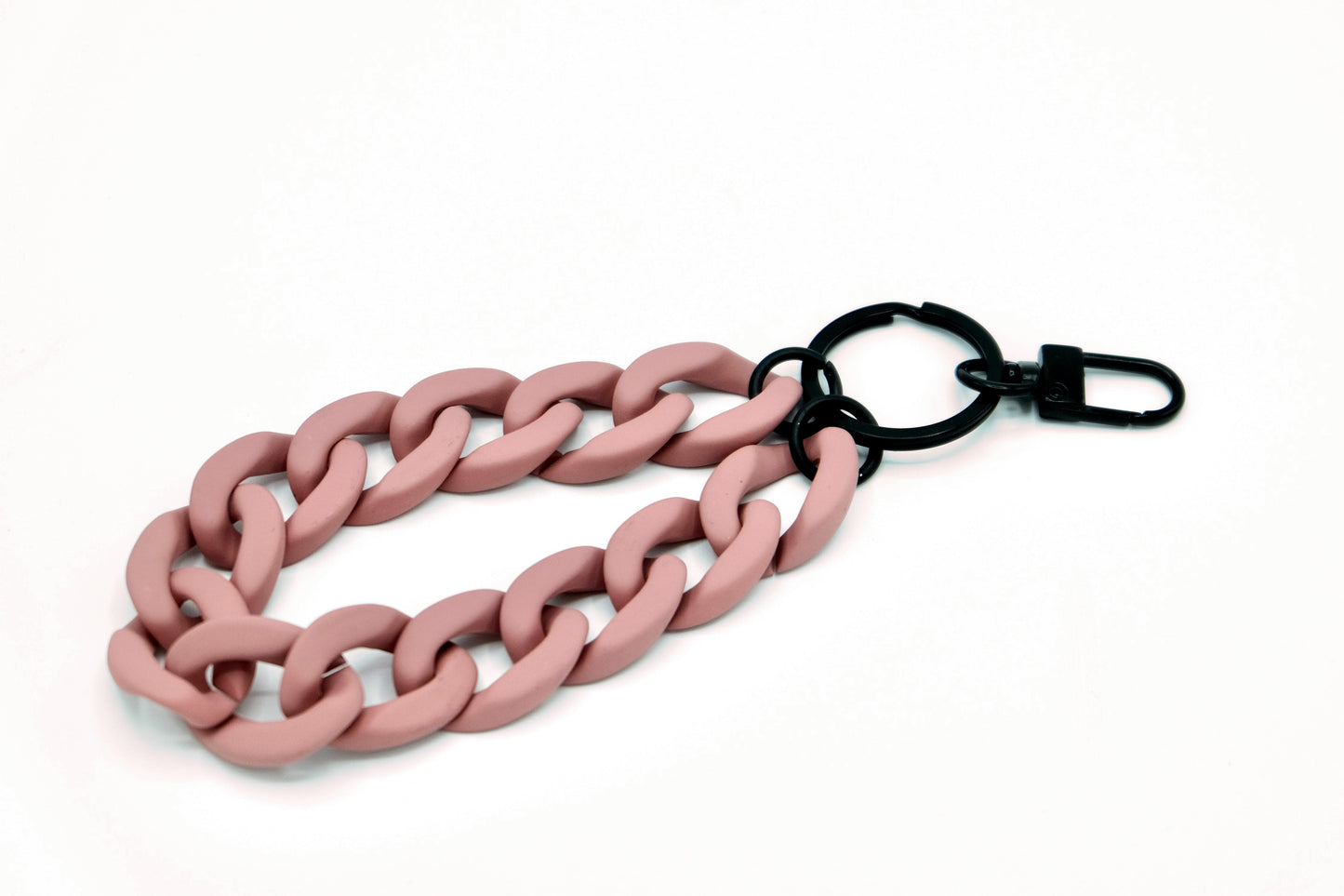 Schlüsselanhänger mit Karabiner "RUBBER EDITION" Altrosa