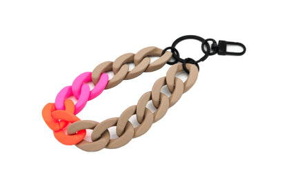 Schlüsselanhänger mit Karabiner "RUBBER EDITION" Beige Mix