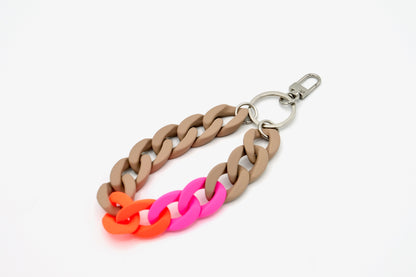 Schlüsselanhänger mit Karabiner "RUBBER EDITION" Beige Mix